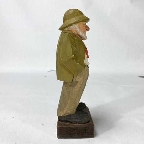 C.O. Trygg Figur Schweden 1963 geschnitztes Holz 6,2"" hoch signiert - Bild 3 von 9