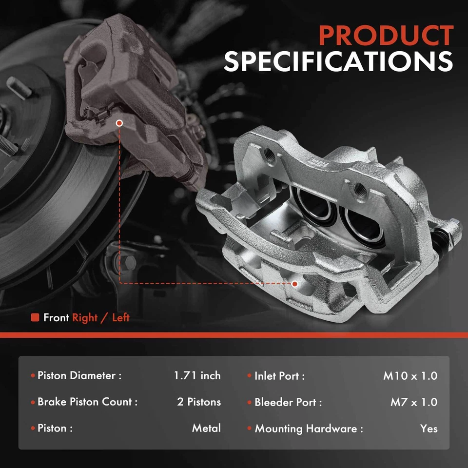 前 LH 制动卡钳带支架适用于日产探路者 99-04 英菲尼迪 QX4 98-03 — 第 2/4 张图片