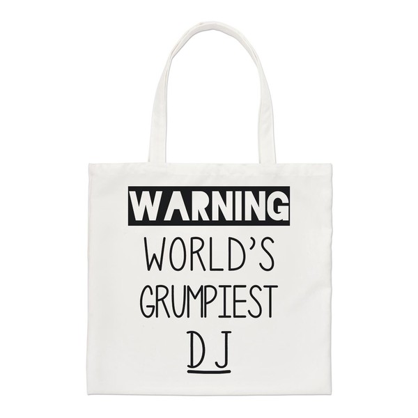 Achtung Worlds Grumpiest Dj Regular Tragetasche Raving Geburtstag Fest Shopper-image