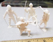 Vintage 1960s plastic Knight figures, set of 4 different knights, fun decor