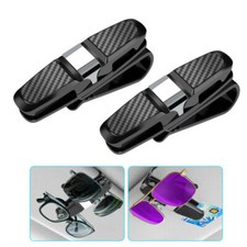 2 Pack Glasses Holders for Car Sun Visor Sunglasses Mount with Ticket Card Clip