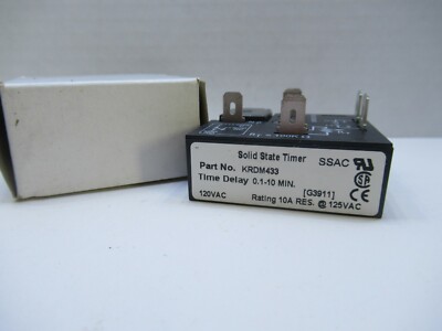 (NEW) ABB SSAC KRDM433 0.1-10Mi 120Vac Solid State Timer 