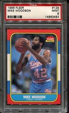 1986 Fleer Basketball #129 Mike Woodson PSA 9 Sacramento Kings