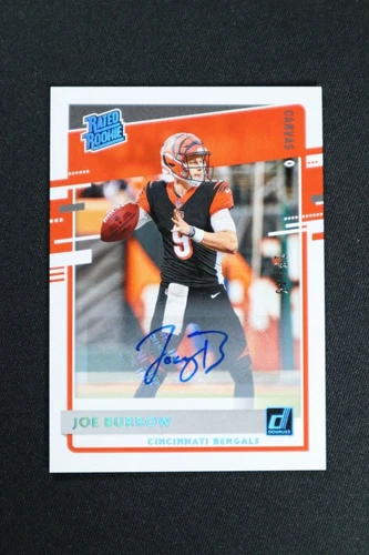 2020 Panini Donruss Rated Rookie Canvas #301 Joe Burrow Auto RC Rookie #/49 R