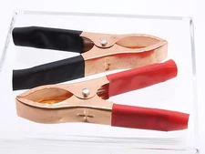 Battery Power Supply Clips - 1 Pair - Red and Black Light Duty - by W5SWL ®