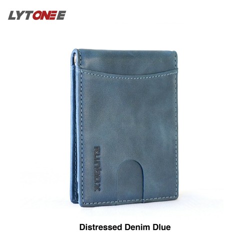 RUNBOX with Money Clip RFID Blocking Front Pocket Leather Men's Wallets - Picture 10 of 24