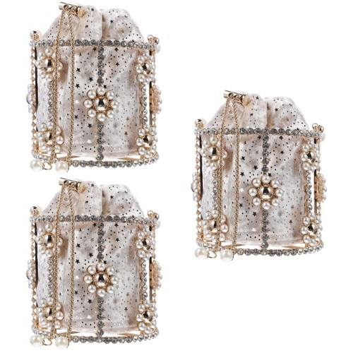 3 Pack Rhinestone Handbag Women Ladies ' Storage Lady Purse
