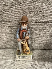 VINTAGE RARE DECANTER LIONSTONE WHISKEY 1974 CARNIVAL CAMP MAN WITH DOG RARE !