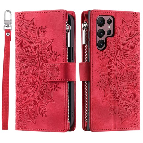 For Samsung S25 S24 S23 S22 FE Ultra Plus Zipper Case Leather Wallet Flip Cover - Picture 26 of 28