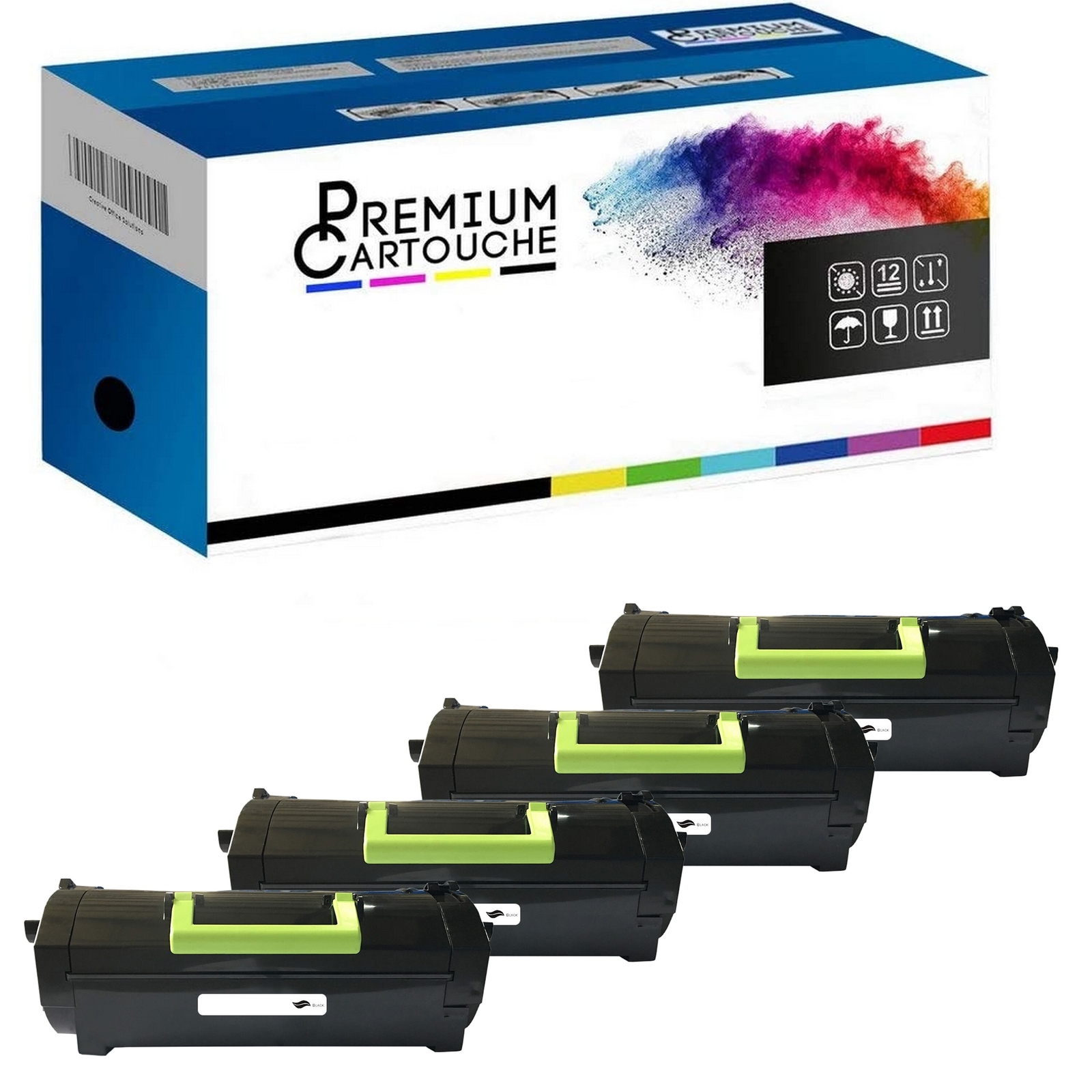 Cartouche 60F2X00 noire compatible Lexmark MX51 bureau