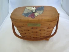 Longaberger 1993 Edition Dresden Wendy Signed Basket w/Ohio Lid & Protector -o6