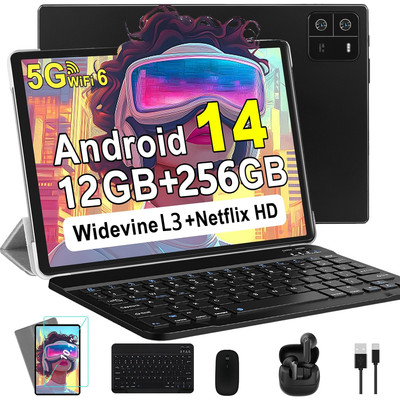 Gaming Tablet with WiFi 6 - 12+256GB, 8-Core, 8000mAh, 1920x1200 FHD Android 14
