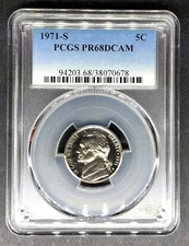 1971-S Jefferson Nickel PCGS PR 68 DCAM MB 5050