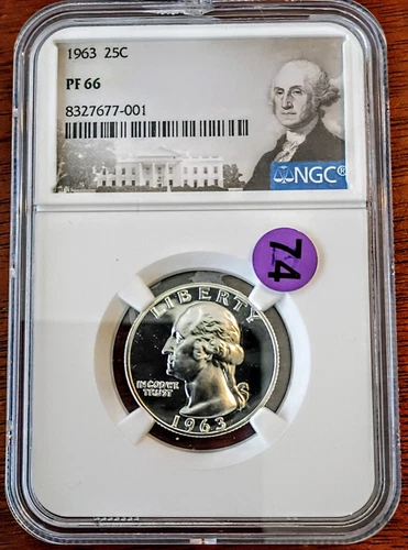 1957 or 1963 25c Washington Silver Quarter NGC MS66 Brilliant Uncirculated