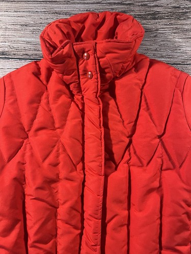 Vintage 1st Down Goose Down Jacket MADE IN USA Puffer Red Size 12 - Picture 2 of 17