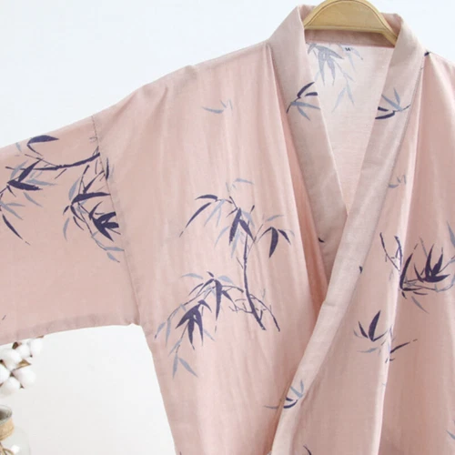 Pijama japonés Yukata kimono algodón bambú Khan albornoz al vapor ropa de dormir - Imagen 11 de 17