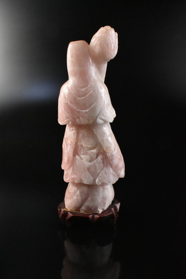 K539 Japanese Stone jade/jewels BUDDHIST STATUEshaped w/tray Buddhist