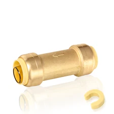 EFIELD(2 to100 Pack) 1/2"×1/2"Push Fit Check Valve&Clip Brass Fittings Lead Free