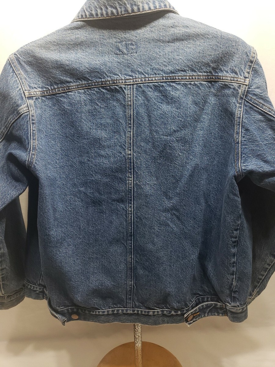 Vintage 90's Jean Jacket Combinations Denim Distressed M Oversized