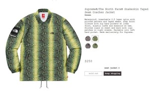supreme the north face snakeskin taped seam coaches jacket