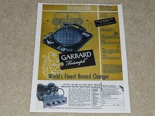 Garrard Triumph 1955 Turntable Ad, Leak TL/10 Tube Amp, Details, 1 page