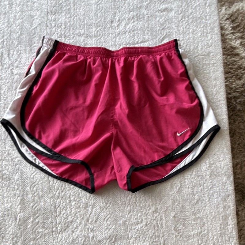 Nike Dri-Fit Girls Athletic Mesh Shorts Pink Elastic Waist Size L