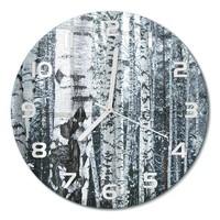 Runde Glas-Wanduhr Aus GehäRtetem Glas Runde Wanduhr Birken WeißE Zeiger Fi30 Cm