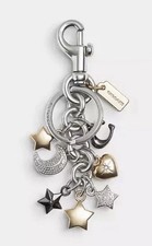 Coach Star Cluster Bag Charm/Keychain - Silver/Multi CDB59 - NEW with tags