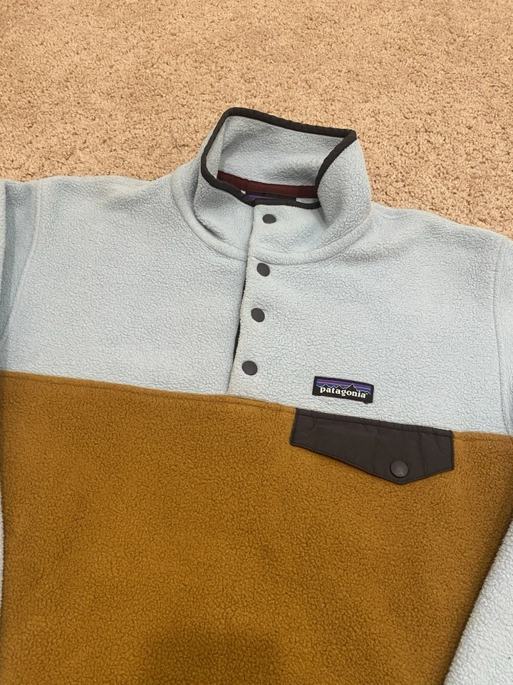 Patagonia Women’s Synchilla Snap-T Fleece Pullover Brown Blue Size Small Outdoor - Image 2 of 4