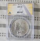 1883 Morgan Silver Dollar $1 Philadelphia ANACS MS62 KM#110 Uncirculated Coin