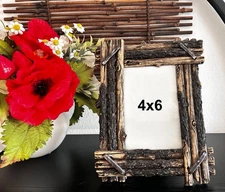 Nature Inspired Frame Rustic Log Cabin Picture Frame 4x6