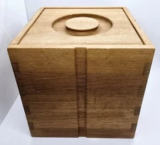 Mid Century Modern Selandia Designs Kalmar Teak 8” Ice Bucket W Plastic Liner