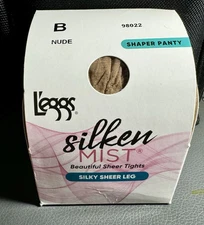 L'eggs Silken Mist Silky Sheer Leg Tights Shaper Panty B Nude New Box