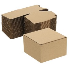 Gift Boxes with Lids, 25 Pcs 3.15x3.15x1.97 Inch Paper Boxes Kraft Light Brown