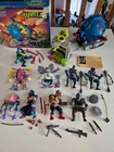Vintage TMNT Lot 9 Figures Plus Vehicles