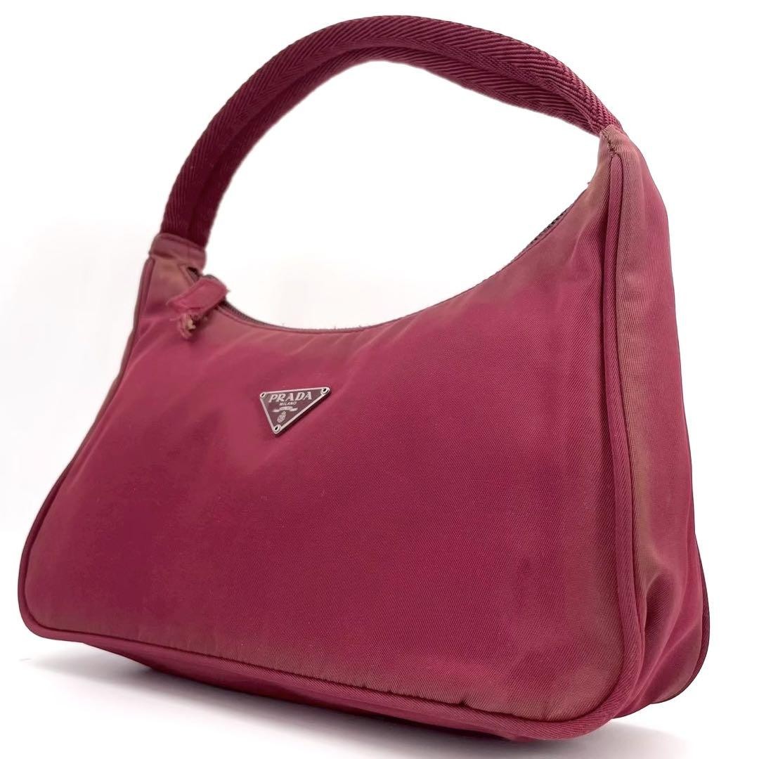 PRADA Accessory Pouch Hand Bag Tote Purse Logo Nylon Red Authentic thumbnail 21