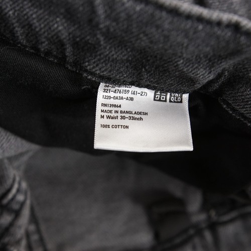 Pantalones de mezclilla Uniqlo relajados desteñidos negros holgados al tobillo unisex talla M - Imagen 9 de 9