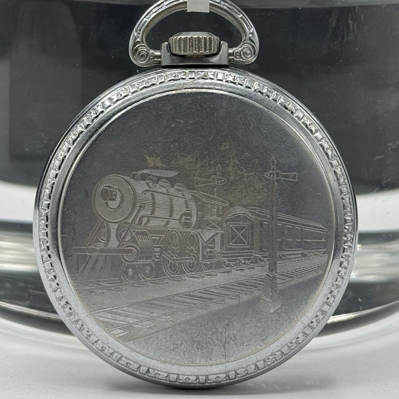 E. Howard Watch Co. 17J Train Engraving Pocket Watch 1907
