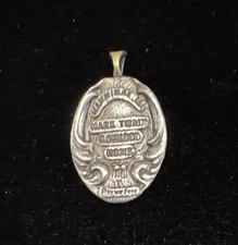 handcrafted pewter Destination Pendant Mark Twain Boyhood Home Hannibal MO oval