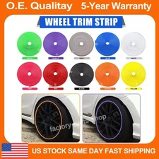 26Ft Car Wheel Hub Rim Edge Protector Ring Tire Guard Sticker Line Rubber Strip