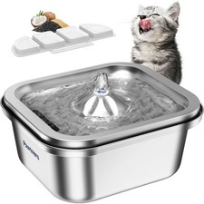 Stainless Steel Cat Water Fountain 4L Automatic Pet Drinking Dispenser