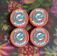 4 Piece MIAMI Football Team Silicone Focal Beads DIY Jewelry Pens+ NEW