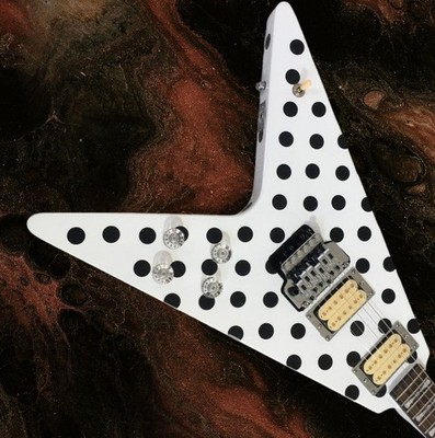 Hot sale Polka black Dot Randy Rhoads V Electric Guitar Mahogany Neck fast