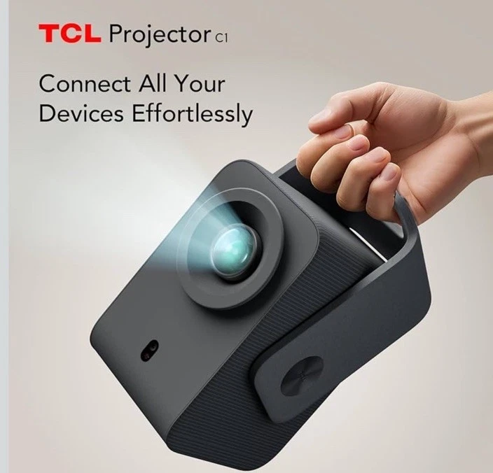 TCL C1 Google TV Portable Projector Native 1080P Dolby Audio 8W,40”120” WiFi NEW - Image 2 of 4