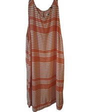 Old Navy Linen Y2k Dress 2X Peach Stripe Beachy Overall RomperCoastal Island