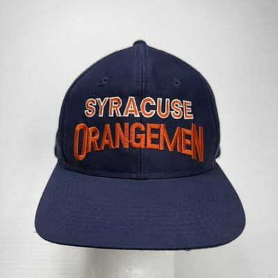 Vtg 80s Syracuse Orangemen Spellout Embroidery Logo Hat OS Navy Broken The G Cap