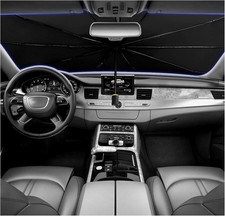 55.12" 30.71" Car Umbrella Sun Shade,Upgraded 5 Layer Titanium Silver Fabric