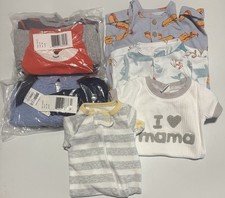 Infant Boy Clothing Size Newborn - 6 Month Romper Full Outfits Lot of 7