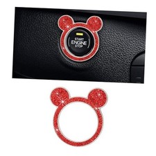 Bling Car Engine Start Button Cover, Rhinestone Key Ignition Knob 1PC Red