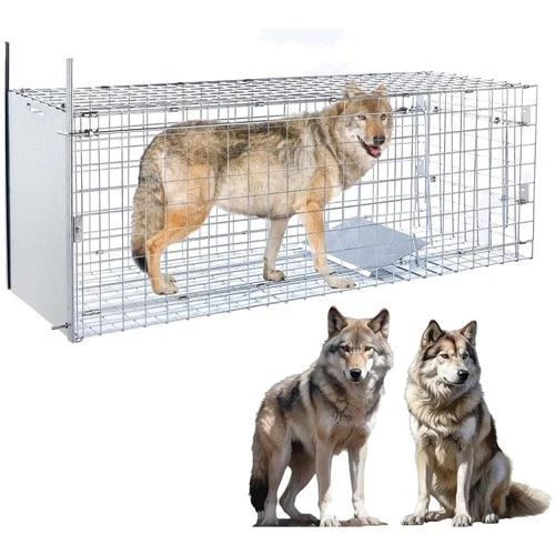 57" Large Humane Live Animal Trap,Collapsible Large Animal Catcher Cage,Cage ...
